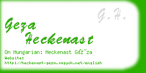 geza heckenast business card